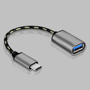 USB3.0 to C타입 OTG 메탈 케이블 젠더, 그레이, 1개