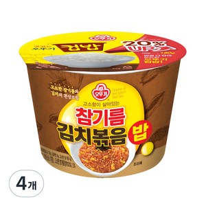 오뚜기 컵밥 참기름 김치볶음밥, 259g, 4개