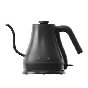 OLLY 모던 커피 드립 포트 블랙, 전기포트 + 거치대 + 설명서, 0.8L, 1개