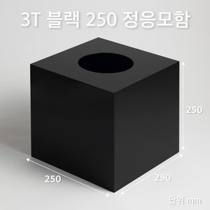 조이사인 정사각 응모함 250x250 / 두께3mm 투표함 모금함 아크릴상자 매장/진열용품, 정응모함 250*250/3T 블랙 [J2503EB]