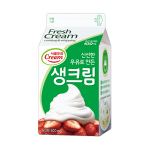 서울우유 동물성 생크림 500g, 500ml, 2개