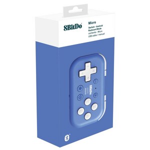 [국내정발] 8BitDo Mico Bluetooth Gamepad 마이크로 컨트롤러 일러스트 단축키, 블루