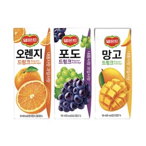 [롯데칠성] 델몬트 드링크 포도+망고+오렌지, 190ml, 72개