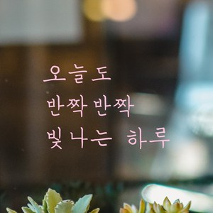 모노먼트 손글씨 감성 레터링 스티커 - 오늘도 반짝반짝 빛나는 하루, 연핑크