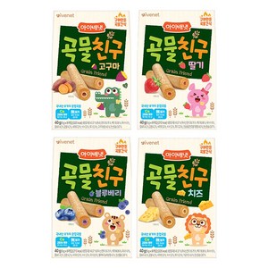 아이배냇 곡물친구, 딸기+치즈+고구마+블루베리, 40g, 1세트