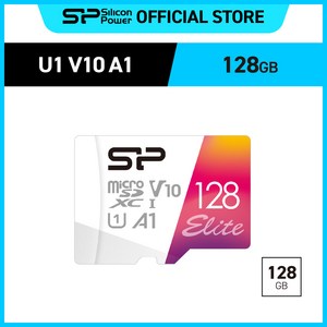 실리콘파워 Silicon Powe 마이크로 SD카드Elite SDXC UHS-I U1 V10 A1 4K 어댑터 세트, 128GB, 1개