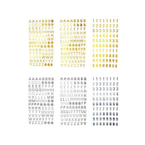 레터링 알파벳 숫자 스티커 2종 x 3p 세트, GOLD+SILVER, 1세트