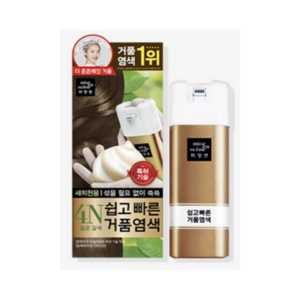 미쟝센 쉽고 빠른 셀프 거품 새치 뿌리 전용 염색 40G, 1개, 4N짙은갈색