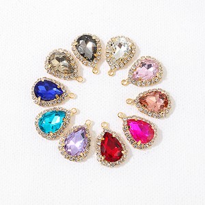 비즈아이 [7371-02]큐빅펜던트 큐빅물방울 14x21mm 골드 1개