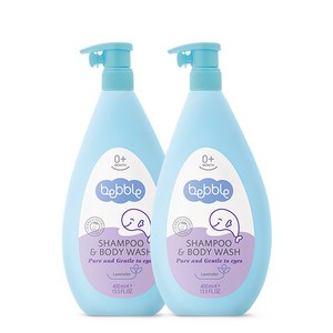 2개입 베블 신생아 어린이 유아 탑투토우 샴푸&샤워젤 라벤더향 400ml, 1개