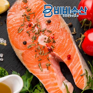 비비수산 연어 스테이크용 450g+케이퍼&홀스래디쉬소스, 1팩