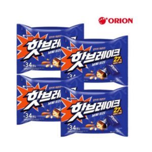 오리온 핫브레이크 오리지널 미니 455g (약 34개입) X 2봉지, 4개