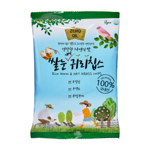 참미소 국내산 현미칩 쌀눈귀리칩스 60g 당 0% 무설탕 과자, 6개