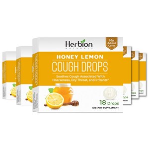 Hebion Natuals Cough Dops with Natual Honey Lemon Flavo 108 Count (Pack of 6), 6개