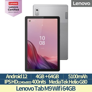 [Lenovo Cetified] 레노버 Tab M9 WiFi 64GB 국내정발 1년 파손보험, 루나그레이