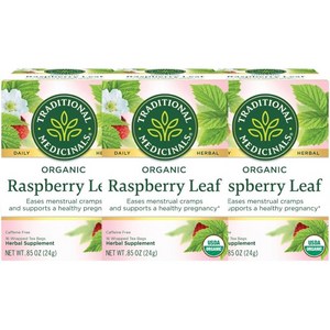 트레디셔널메디시널스 오가닉 레즈베리 리프 허벌티 Taditional Medicinals Oganic Raspbey Leaf Hebal Tea, 3개, 1.5g, 16개입