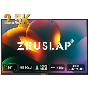 [ZEUSLAP] P16S/P16ST 휴대용 가방 모니터 144Hz 2.5K, P16S