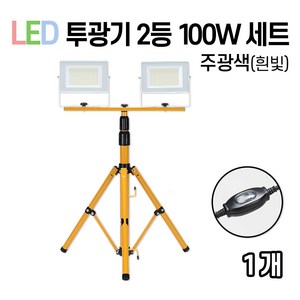 라인조명 LED 에코 사각투광기 공장등 150W 200W, 02_투광기 2등 (100w) 세트, 1개