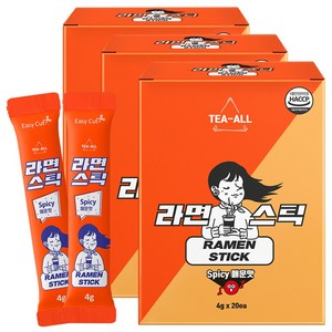 라면 스틱 매운맛, 80g, 3개