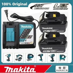 리튬 이온 충전식 배터리 팩 충전기 Makita 호환 18V 전동 공구 교체 액세서리 BL1860, 10 6Ahx2 RF ChageX1, 1개