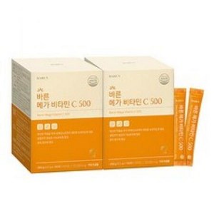 바른 메가 비타민C 영국산 분말 500mg x 100포 2박스, 2개