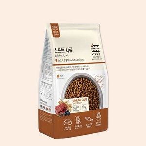 무마진 생후 3개월 이상 강아지 소프트사료, 소, 1kg, 1개