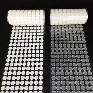 벨크로 테이프 찍찍이 밴드 타이 100 쌍 101520mm 자체 접착 도트 투명 패스너 강력한 접착제 스티커 라운드 동전 후크 및 루프, 투명한, 20mm, 1개
