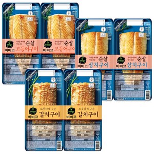 (에이브쇼핑) 비비고 순살 고등어구이 60g x 2개 + 비비고 순살 삼치구이 60g x 2개 + 비비고 갈치구이 70g x 2개, 1세트