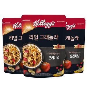 켈로그 리얼 그래놀라 시리얼 오리지널, 400g, 3개