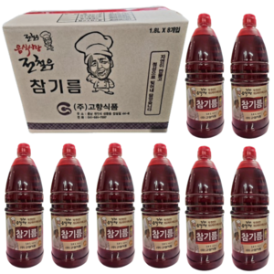 100% 참기름 1.8L X 8통 대용량 참기름 해표 신송 오뚜기 참고을 우영식품 업소용, 8개