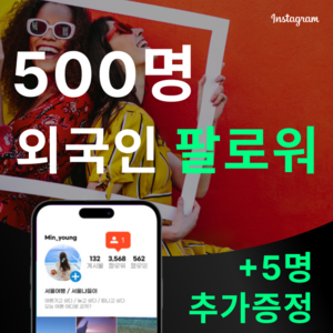 [고품질] 인스타 외국인 팔로워 늘리기, 500명