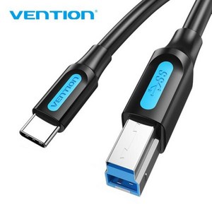 [벤션] [CM-BM] USB-C 3.0 to USB-B 3.0 고속케이블 CQVBF [블랙/1M], 1개, 1m