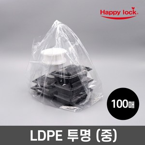 해피락 NEW 배달 비닐봉투-LDPE투명(중)_100매, 1개