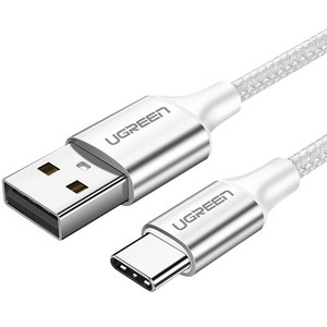 Ugeen USB2.0(Type-C)-AM 케이블 1.5m/U-60132/C타입/AM-CM/3A 고속충전+데이터 전송/패브릭 케이블/고급 알루미늄 합금 재질/높은 내구성과 유연함, 1개