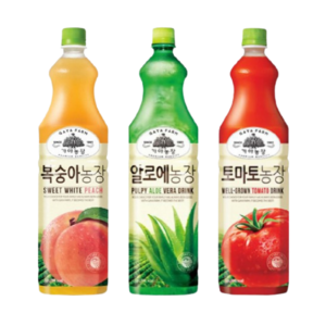 가야농장 복숭아 1.5L 2개 + 알로에 1.5L 2개 + 토마토 1.5L 2개 총6개, 6개