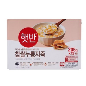 CJ 햇반 찹쌀 누룽지죽 205GX12입, 205g, 12개