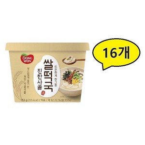 [동원쌀떡국] 집에서도 간편하게 즐기는 동원 진한사골 쌀떡국 1박스 16개입, 151g, 16개