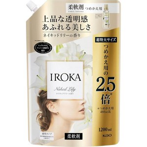 이로카 IROKA 섬유유연제 네이키드 릴리 리필 1200ml 대용량, 1개