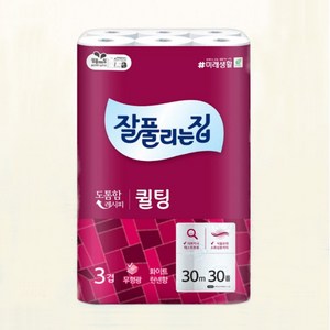 잘풀리는 집 퀄팅 롤화장지, 30m, 30개입, 1개