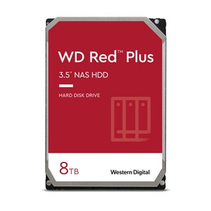 Westen Digital 8TB WD Red Plus NAS HDD - 5640RPM SATA 6Gbs CMR 256MB - WD80EFPX (웨스턴, 256 MB Cache_8TB