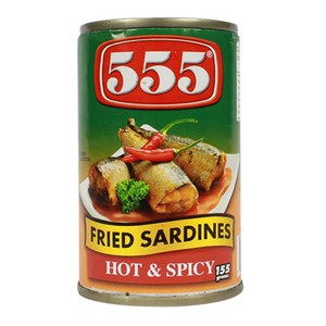 555 Fried Sardines Hot&Spicy 프라이드 사딘스 핫&스파이시, 1개, 155g