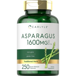 미국 Calyle Aspaagus 1600mg 250캡슐 칼라일 아스파라거스 뿌리 줄기 추출물 고함량 대용량 아미노산, 250정, 1개