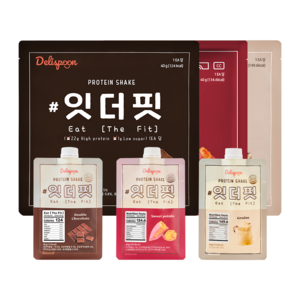 델리스푼 단백질 쉐이크 잇더핏 3주플랜 (더블초코1+미숫가루1+고구마1 21개입), 840g, 1세트