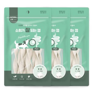 내츄럴랩 소화가 잘되는 껌 강아지 간식, 우유맛, 100g, 3개