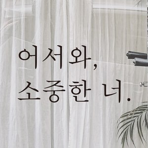 모노먼트 한글 감성 레터링 스티커 - 어서와 소중한 너, L-021, 검정