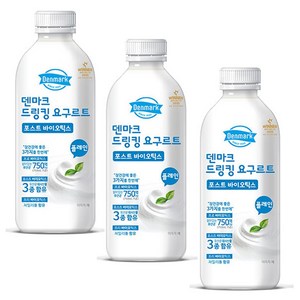 덴마크 드링킹요구르트 플레인 750mLx3병/대용량, 3개, 750ml