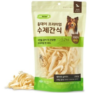 펫블리스 프리미엄 올데이 스틱 강아지 수제간식, 1개, 250g, 돼지귀 슬라이스