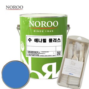 노루페인트 수 에나멜 철재 목재 페인트 1L 간단세트, 유광연청색, 1개