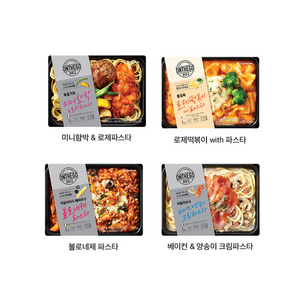 아워홈 온더고 파스타 4종 (미니함박 로제떡볶이 베이컨양송이 볼로네제), 320g, 1개