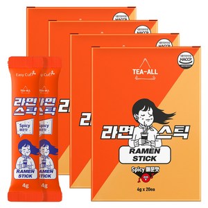 라면 스틱 매운맛, 80g, 4개